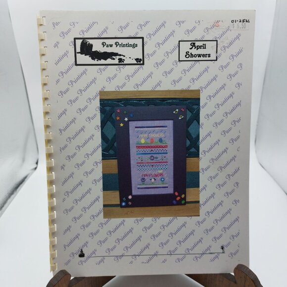 "April Showers" Cross Stitch Pattern Book By Paw Printings 2001 - Picture 1 of 2
